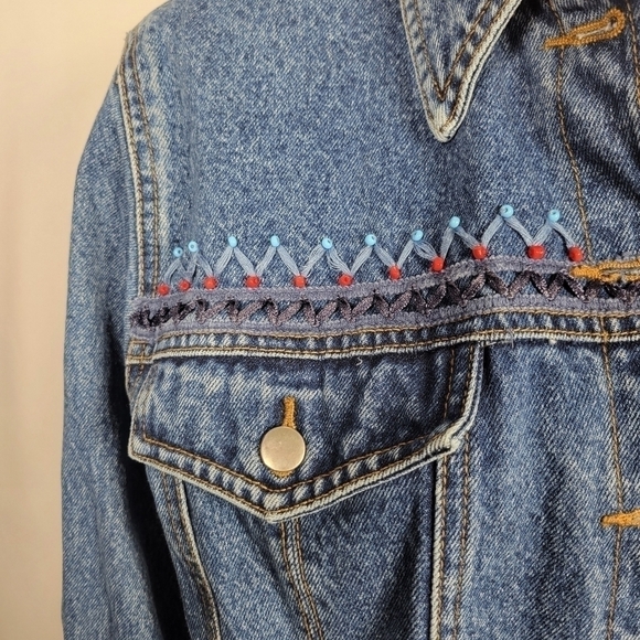 Together Vintage Jean Jacket with Embroidery Size Small - Picture 2 of 13